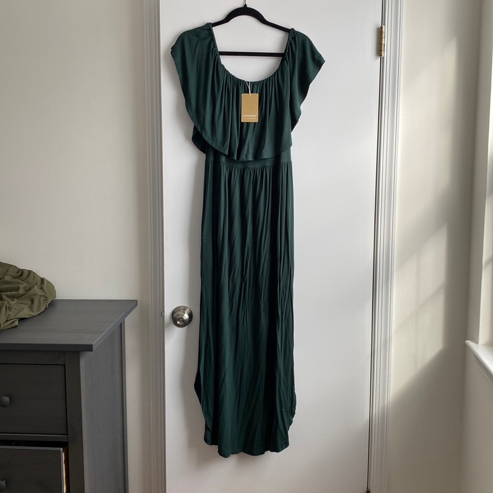 Dark green maxi dress